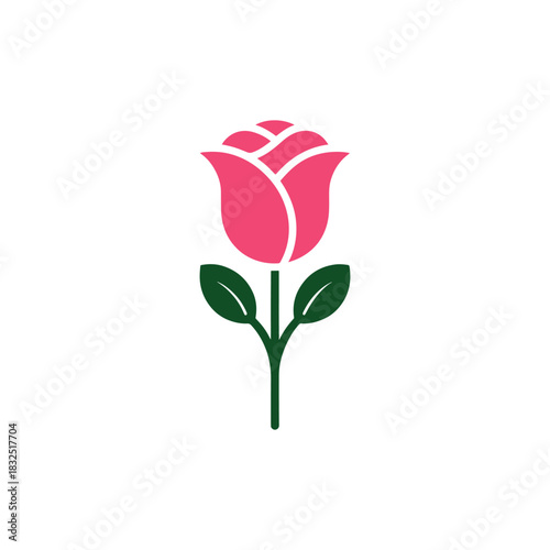 Classic rose bloom decorative vector logo