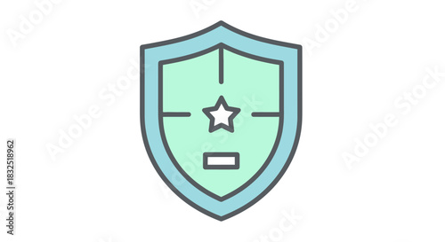Stylized security shield icon featuring a target reticle, a central star, and a minus symbol.