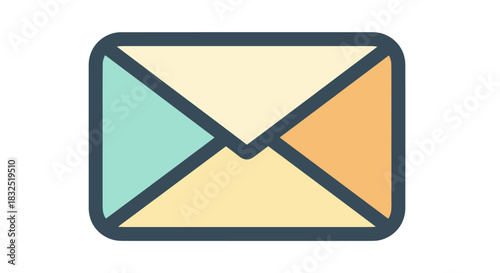 Free Download Illustration of a stylized envelope with blue, yellow, and orange sections, suggesting email or communication. - GFXLoad