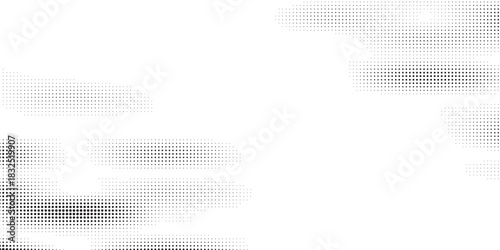 Set of halftone dots gradient pattern texture isolated on white background. Straight dotted spots using halftone circle dot raster texture. Vector blot half tone collection.