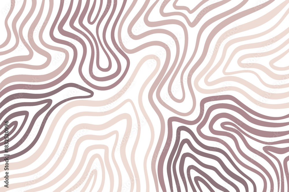 Naklejka premium Cream abstract wavy lines with intricate purple strokes and elegant motion, great for minimalist luxury or Scandinavian interiors