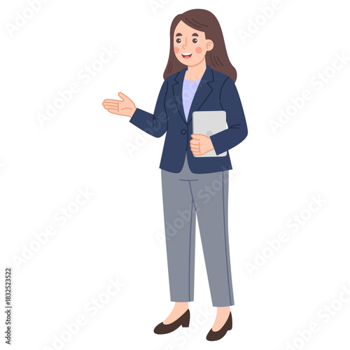 Business Woman Cartoon Illustration