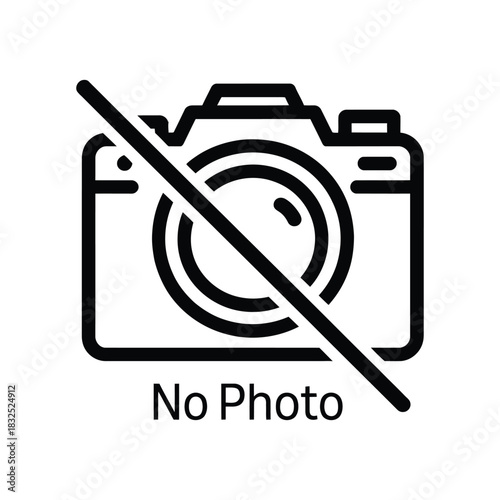 No Photo or Camera Icon: Picture Not Allowed or Unavailable Symbol