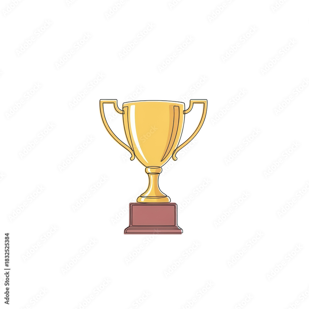 custom made wallpaper toronto digitalGolden trophy cup on a brown pedestal isolated on transparent background, symbolizing victory, achievement, and success in competitions