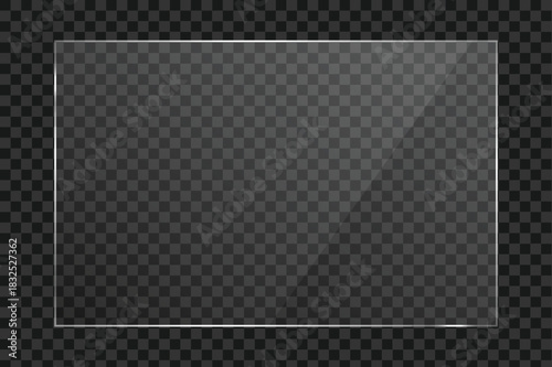 Wallpaper Mural Transparent glossy glass panel with subtle reflections on isolated checker background. Torontodigital.ca