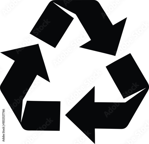 Black Recycle Symbol Silhouette Vector graphic 2