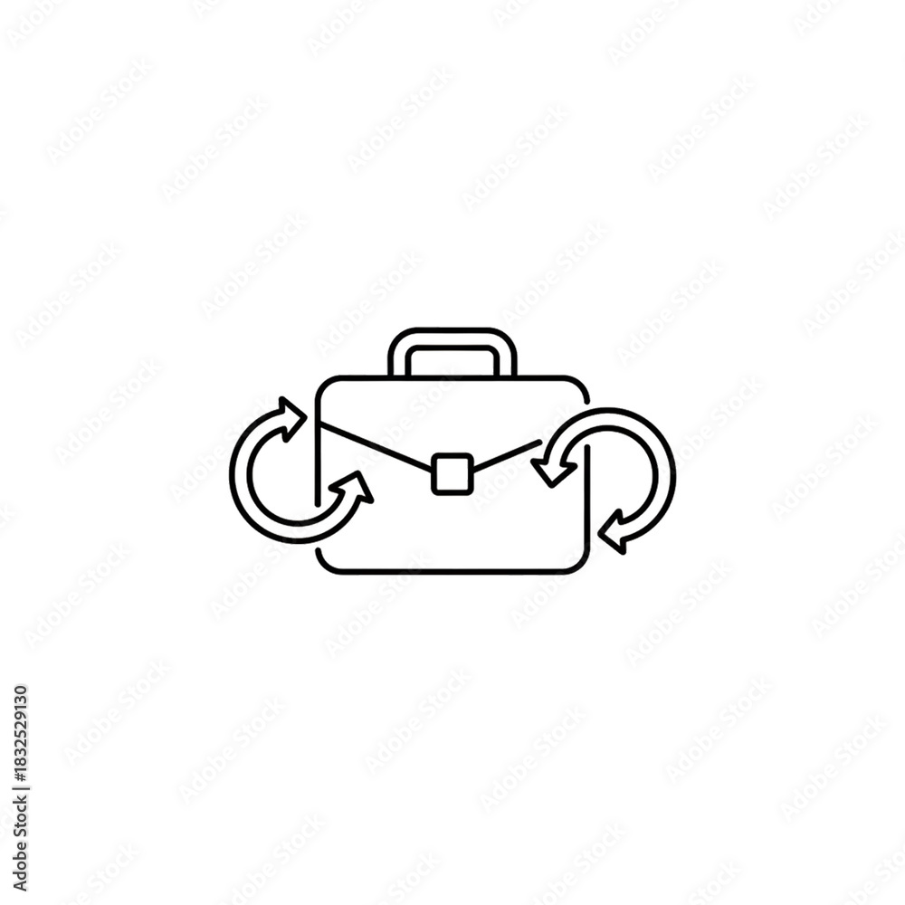 Obraz premium Portfolio surrounded by cycle arrows