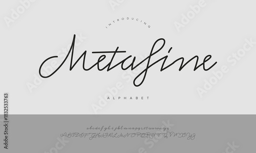 Metafine Elegant Monoline Script Font Vector For Minimalist Branding Design Radiant Modern