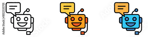 Chatbot icon vector. customer service initiatives, AI solutions symbol. vector illustration.