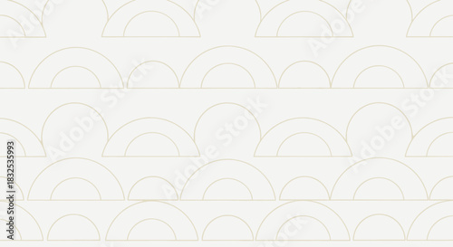 Subtle minimal pattern of overlapping semi-circular shapes in light tones with understated