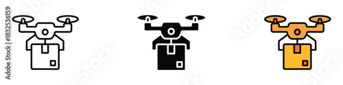 Drone Delivery icon vector. speed, efficiency, and technological advancement symbol. vector illustration.