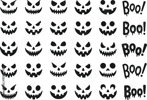 black silhouettes of animals and butterflies vector set illustration