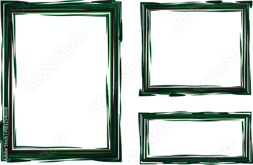 dark green colorful scribble abstract bold outlines rectangular frames