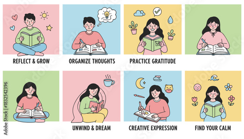 Benefits of journaling for mental health reflection organizing thoughts gratitude and creative expression