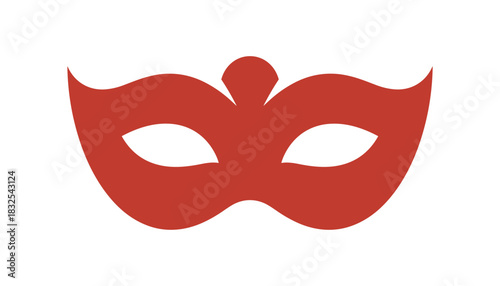 Red Venetian Masquerade Mask Icon Isolated on White Background vector