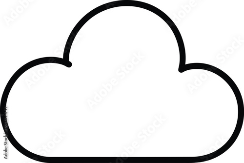 Simple cloud outline icon for weather forecast or data storage