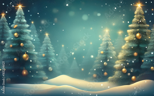 christmas tree with snowflakes and stars