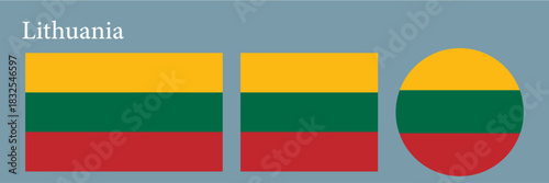 set of flags of the Lithuania icon vector illustration 