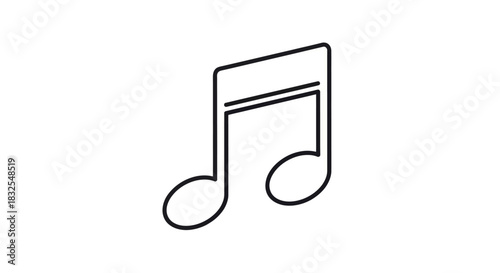Minimalist Black and White Music Note Icon Representing Musical Concepts