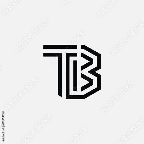 Modern abstract geometric tb monogram logo design on a light background