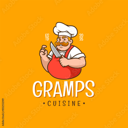 Cartoon Cook Character for Restaurant Branding