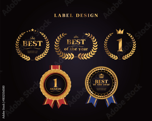 고급 금박 라벨 템플릿 03