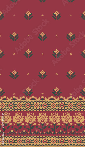beautiful pixel tribal pattern inspired by each native pixel fabric like wayuu African native American southeast Asian traditional textile Thai silk pattern Aborigine Australian and Columbian fabric