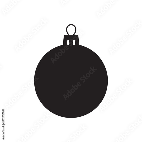 Silhouette of a christmas ornament hanging design