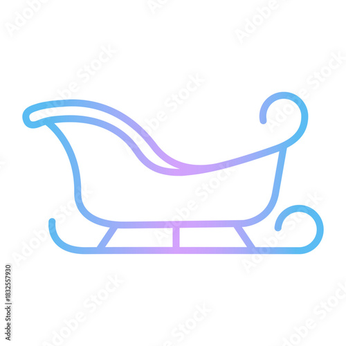 Gradient Santa sleigh icon Christmas vector illustration