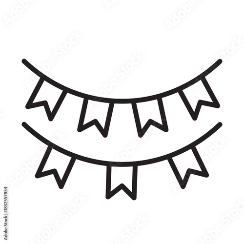 Line Christmas garland icon vector illustration