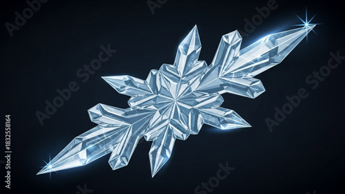 Download winter snowflake ice crystal illustration vector graphic design element for christmas holiday season