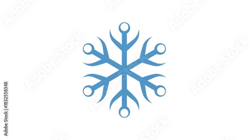 Blue snowflake vector illustration for winter holiday christmas design and decoration element graphic image