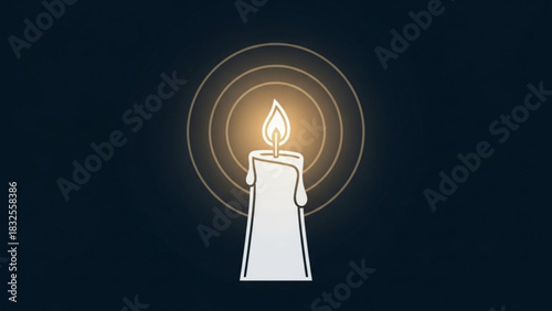 White candle light flame burning wax vector illustration graphic design for decoration and celebration