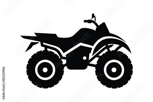Quad bike icon silhouette on white background