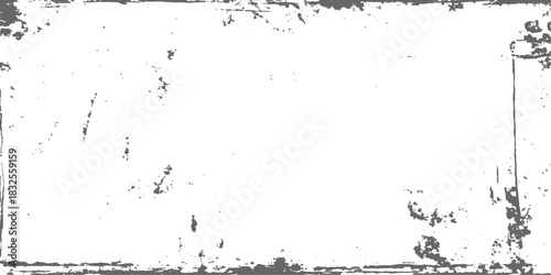 Abstract vintage floral grunge frame border vector design with black ink splatter texture pattern