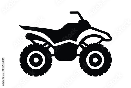 ATV Quad bike vehicle silhouette vector illustration isolated on a white background