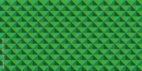 Abstract green geometric digital polygonal creative technology triangle vector diagonal pattern texture background.	