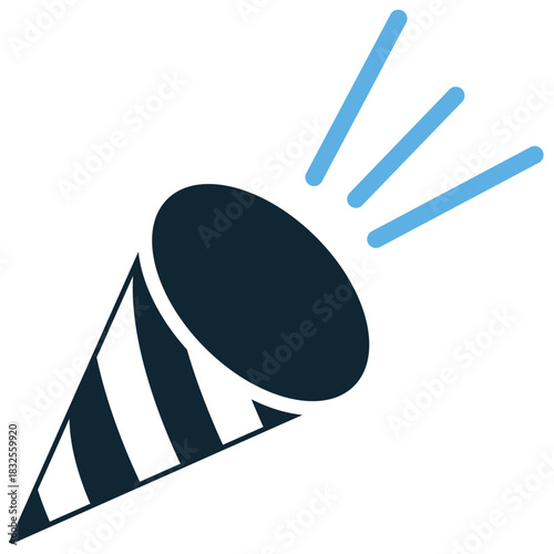 Trumpet Party Icon Vector Ideal for celebration, music, fanfare, announcement, and festive graphics. Symbolizes festivity, joy, announcement, and musical event.