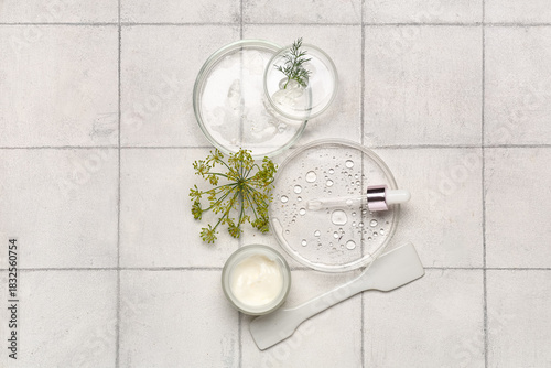 Composition with Petri dish...