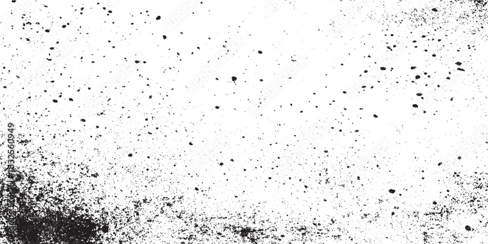 Obraz premium Dirty or dust film grain speck grit grunge grain texture vector illustration dirt messy splash overlay and black and white dot distress grainy grungy effect, vector design on transparent background