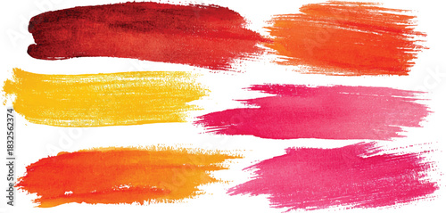 Fotografi Set of watercolor circles brash  abstract watercolor brush strokes hyper realist