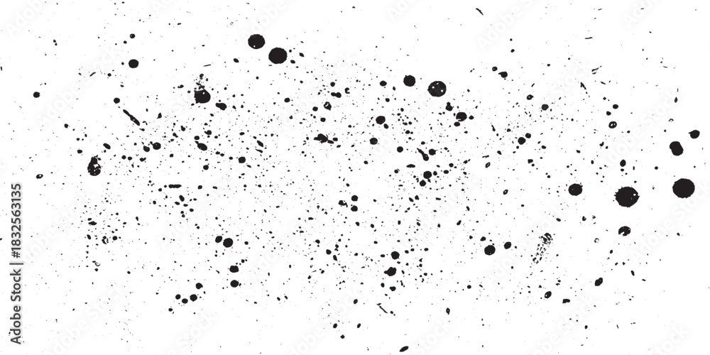 Fototapeta premium Abstract Black Ink Splatters on White Background.