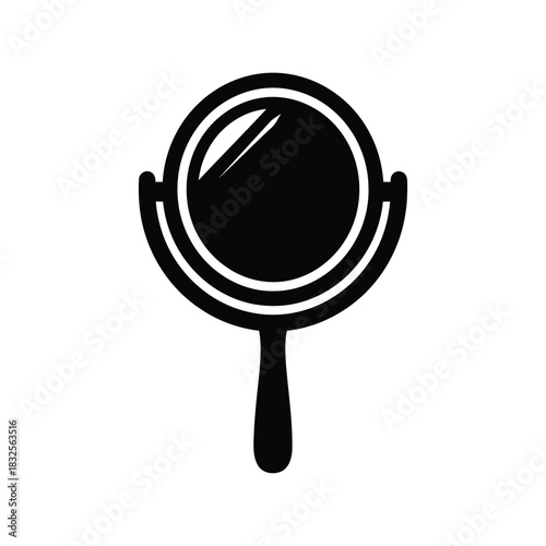 Handheld mirror icon black silhouette
