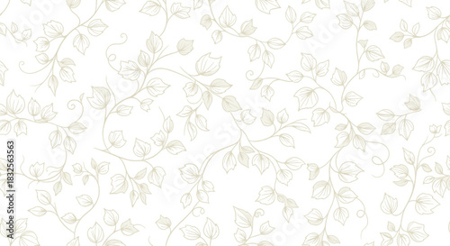 Elegant and Minimalist Light Beige Botanical Pattern for Interior Design and Decorative Projects