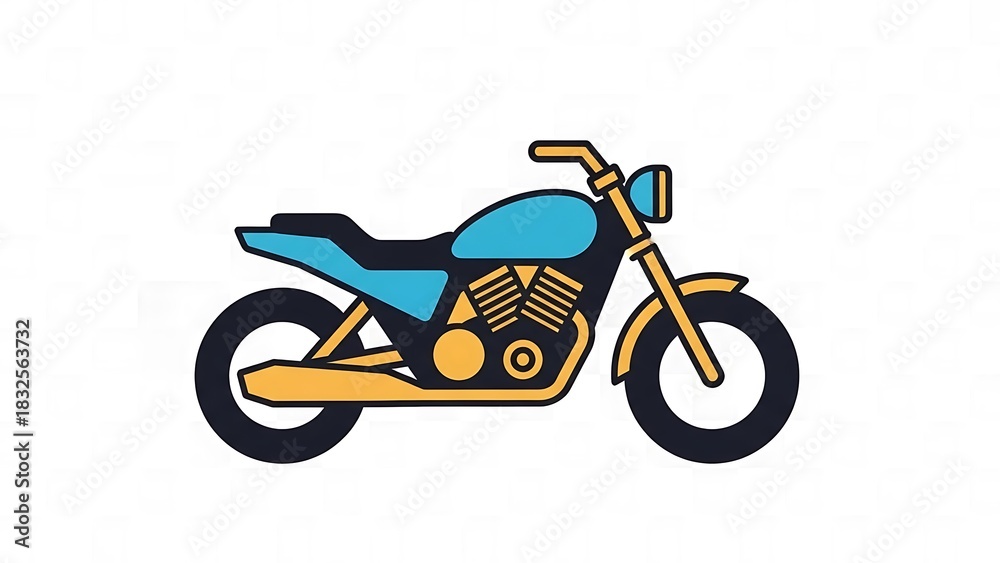 Obraz premium Blue Motorcycle Illustration