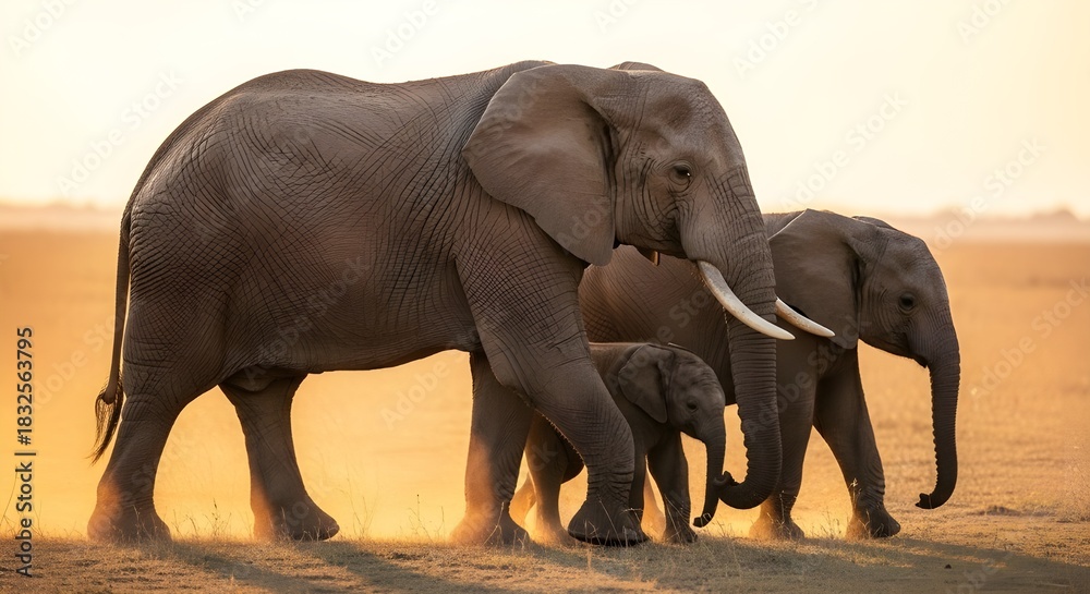 Obraz premium African Elephant Family – Wildlife Safari