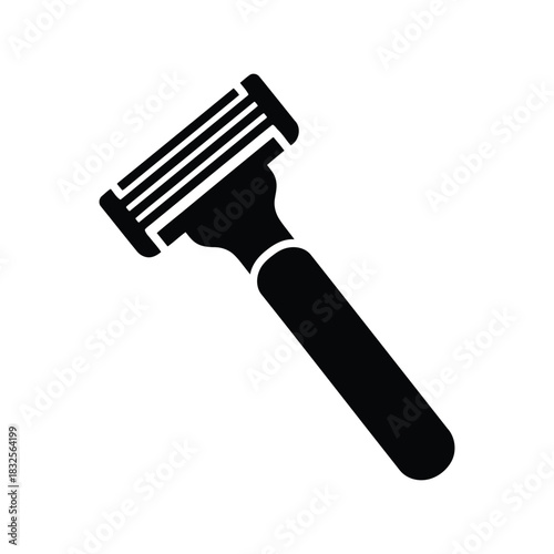 Black razor icon shaving tool silhouette