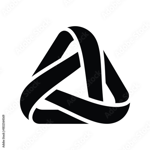 Abstract interlocking triangle logo symbol