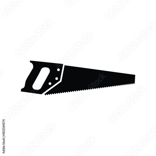 Vintage hand saw silhouette woodworking tool