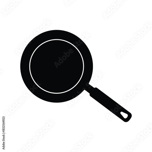 Black frying pan silhouette kitchenware icon